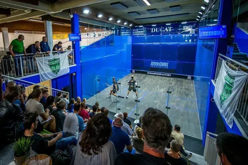 All-Glass Squash Courts for Tournaments & Events – COURTWALL® Solutions